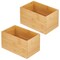 mDesign Bamboo Stackable Kitchen Drawer Organizer Tray